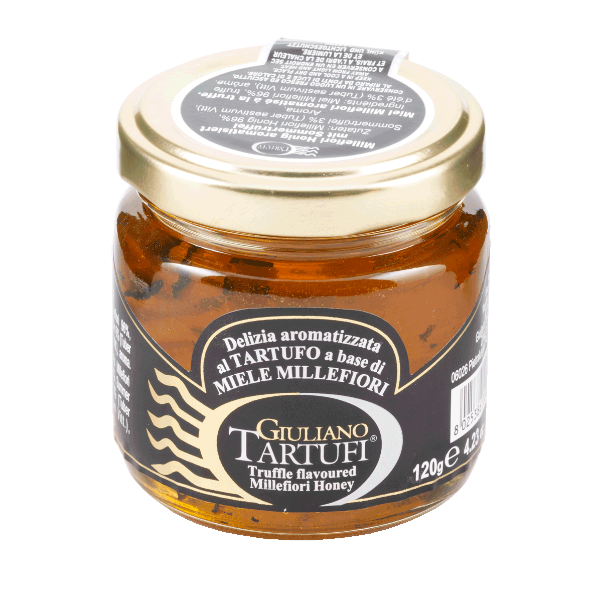 Millefiori Honey flavoured with summer truffle 120g glass jar, Giulian